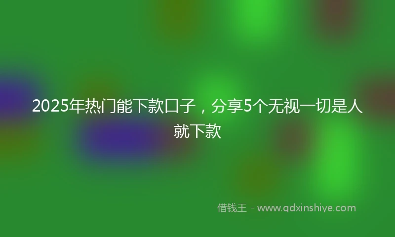 2025年热门能下款口子，分享5个无视一切是人就下款