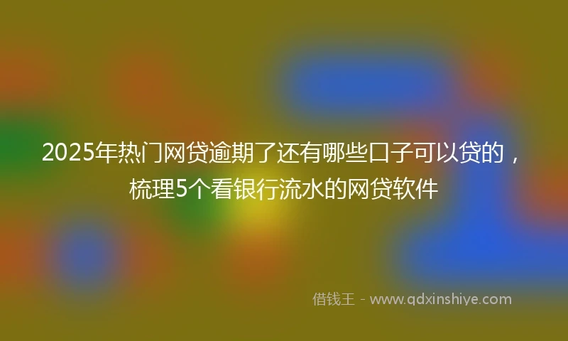 2025年热门网贷逾期了还有哪些口子可以贷的，梳理5个看银行流水的网贷软件