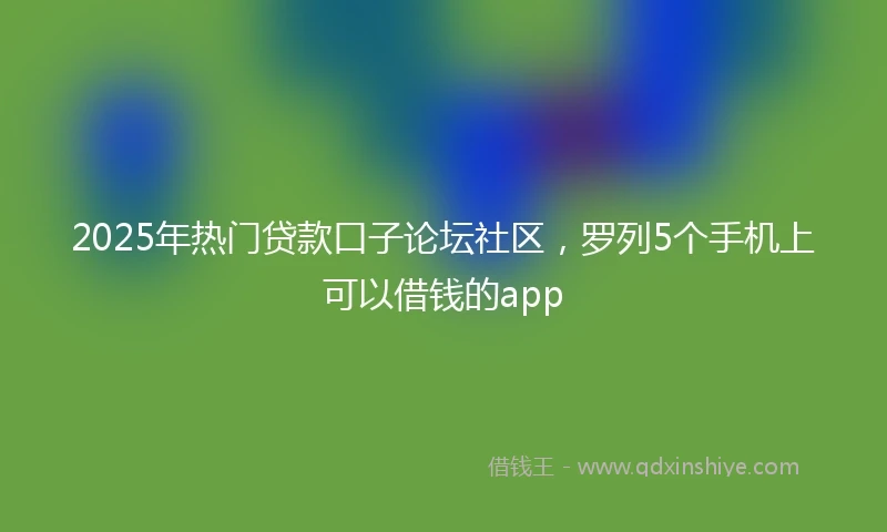 2025年热门贷款口子论坛社区，罗列5个手机上可以借钱的app