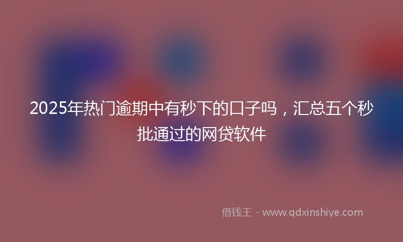 2025年热门逾期中有秒下的口子吗，汇总五个秒批通过的网贷软件