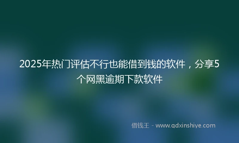 2025年热门评估不行也能借到钱的软件，分享5个网黑逾期下款软件