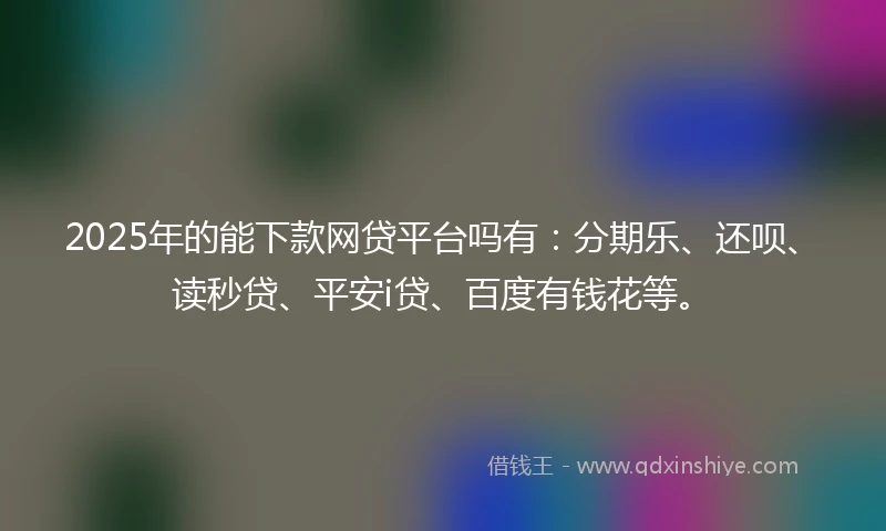 2025年的能下款网贷平台吗有：分期乐、还呗、读秒贷、平安i贷、百度有钱花等。