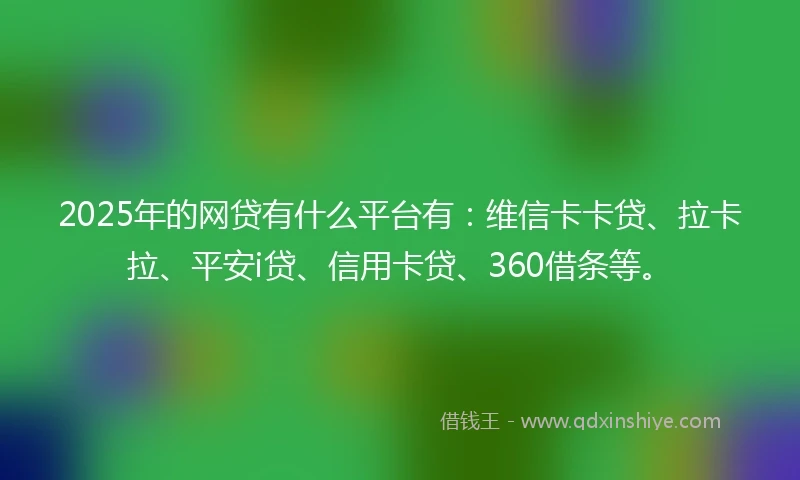2025年的网贷有什么平台有：维信卡卡贷、拉卡拉、平安i贷、信用卡贷、360借条等。