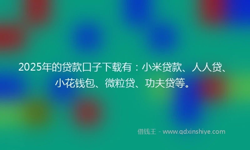 2025年的贷款口子下载有：小米贷款、人人贷、小花钱包、微粒贷、功夫贷等。
