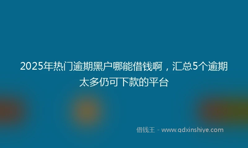 2025年热门逾期黑户哪能借钱啊，汇总5个逾期太多仍可下款的平台
