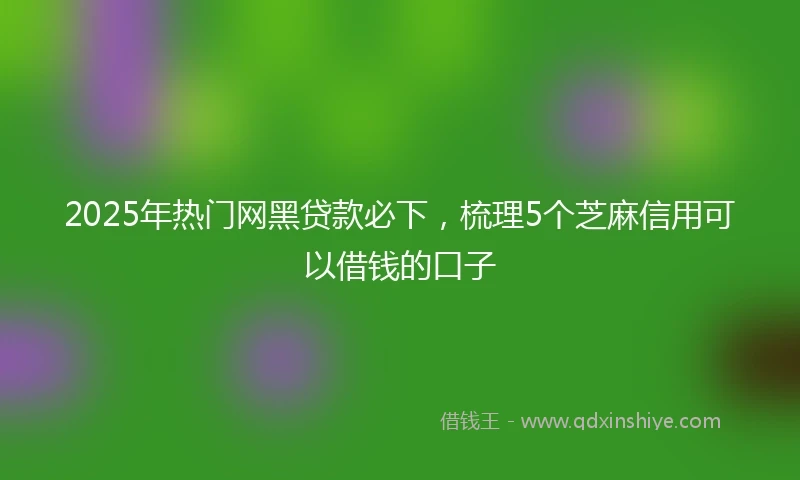 2025年热门网黑贷款必下，梳理5个芝麻信用可以借钱的口子