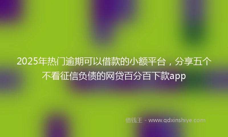 2025年热门逾期可以借款的小额平台,分享五个不看征信负债的网贷百分百下款app