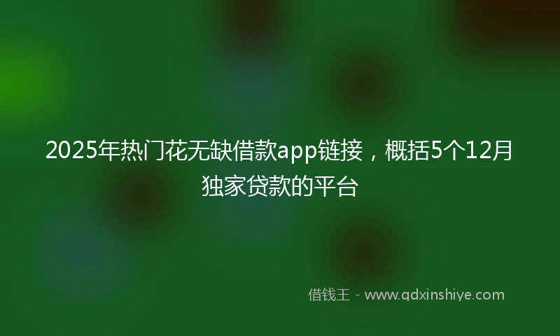2025年热门花无缺借款app链接，概括5个12月独家贷款的平台