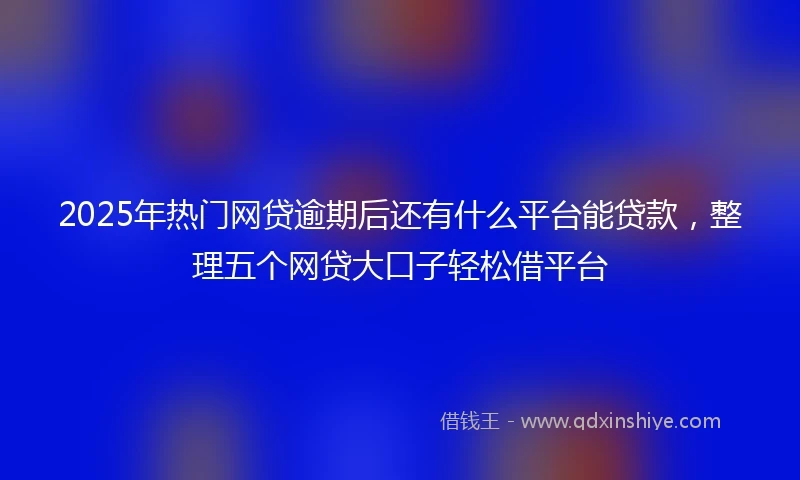 2025年热门网贷逾期后还有什么平台能贷款，整理五个网贷大口子轻松借平台