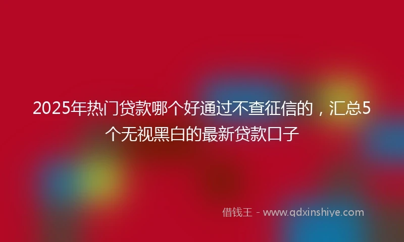 2025年热门贷款哪个好通过不查征信的，汇总5个无视黑白的最新贷款口子