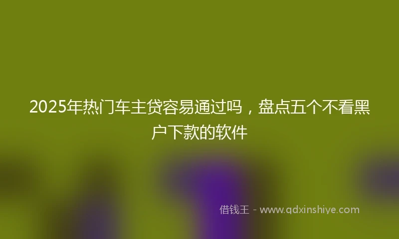 2025年热门车主贷容易通过吗，盘点五个不看黑户下款的软件