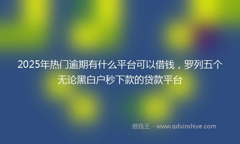 2025年热门逾期有什么平台可以借钱，罗列五个无论黑白户秒下款的贷款平台