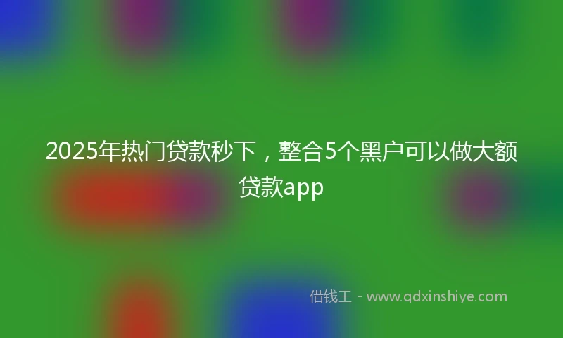 2025年热门贷款秒下，整合5个黑户可以做大额贷款app