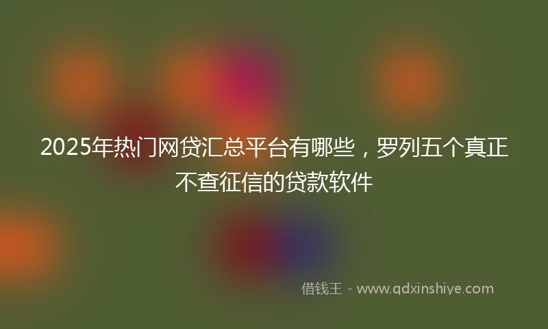 2025年热门网贷汇总平台有哪些，罗列五个真正不查征信的贷款软件