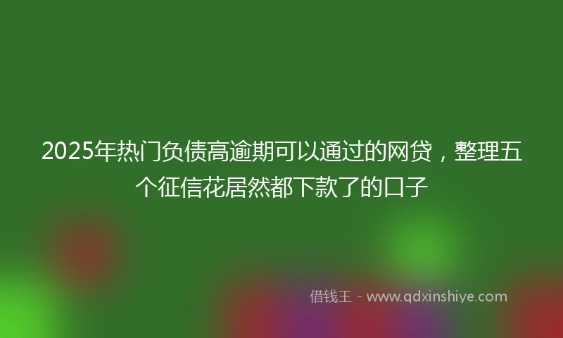 2025年热门负债高逾期可以通过的网贷，整理五个征信花居然都下款了的口子