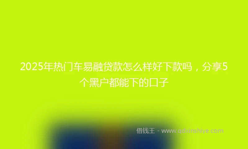 2025年热门车易融贷款怎么样好下款吗，分享5个黑户都能下的口子