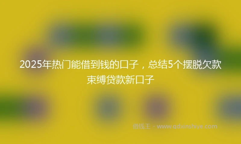 2025年热门能借到钱的口子，总结5个摆脱欠款束缚贷款新口子
