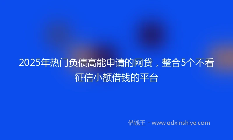 2025年热门负债高能申请的网贷，整合5个不看征信小额借钱的平台