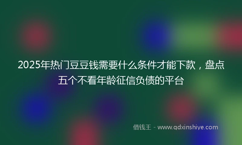 2025年热门豆豆钱需要什么条件才能下款，盘点五个不看年龄征信负债的平台
