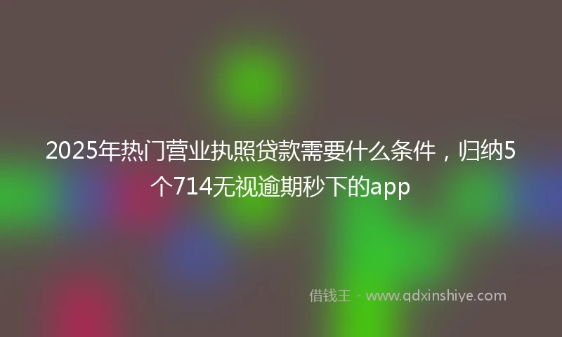 2025年热门营业执照贷款需要什么条件，归纳5个714无视逾期秒下的app