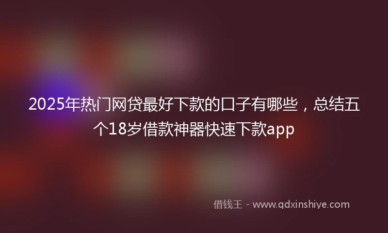 2025年热门网贷最好下款的口子有哪些，总结五个18岁借款神器快速下款app