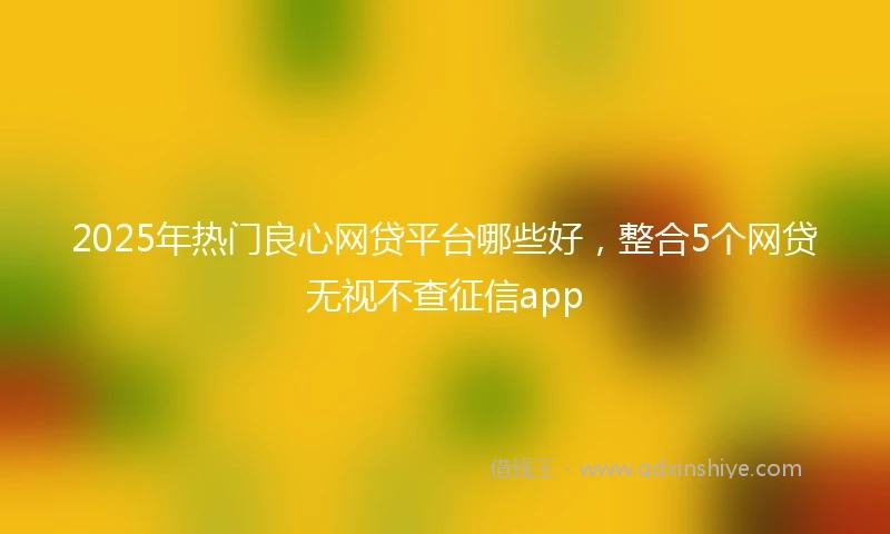 2025年热门良心网贷平台哪些好，整合5个网贷无视不查征信app