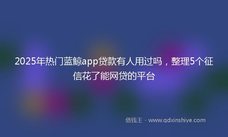 2025年热门蓝鲸app贷款有人用过吗，整理5个征信花了能网贷的平台