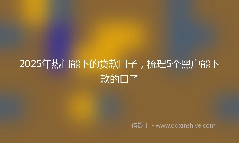 2025年热门能下的贷款口子，梳理5个黑户能下款的口子