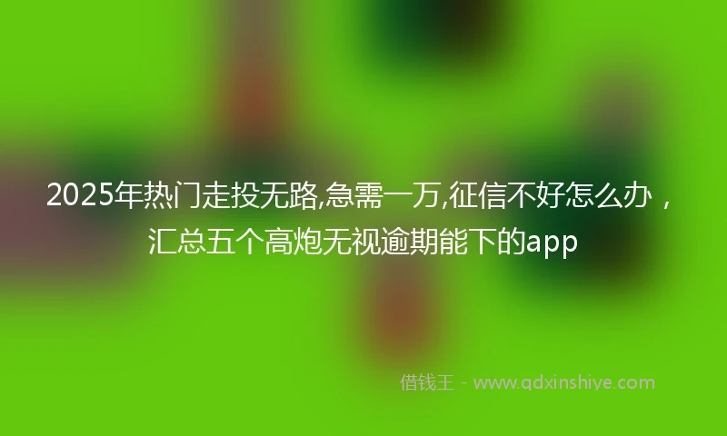 2025年热门走投无路,急需一万,征信不好怎么办，汇总五个高炮无视逾期能下的app