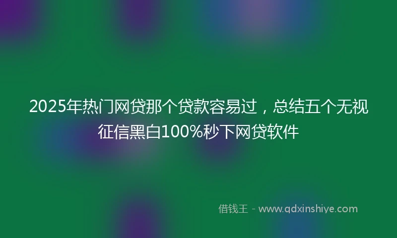 2025年热门网贷那个贷款容易过，总结五个无视征信黑白100%秒下网贷软件