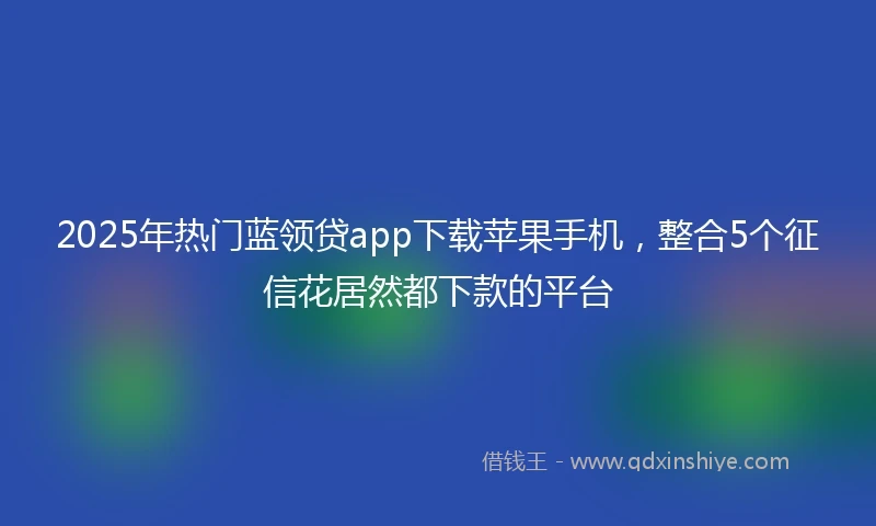 2025年热门蓝领贷app下载苹果手机，整合5个征信花居然都下款的平台