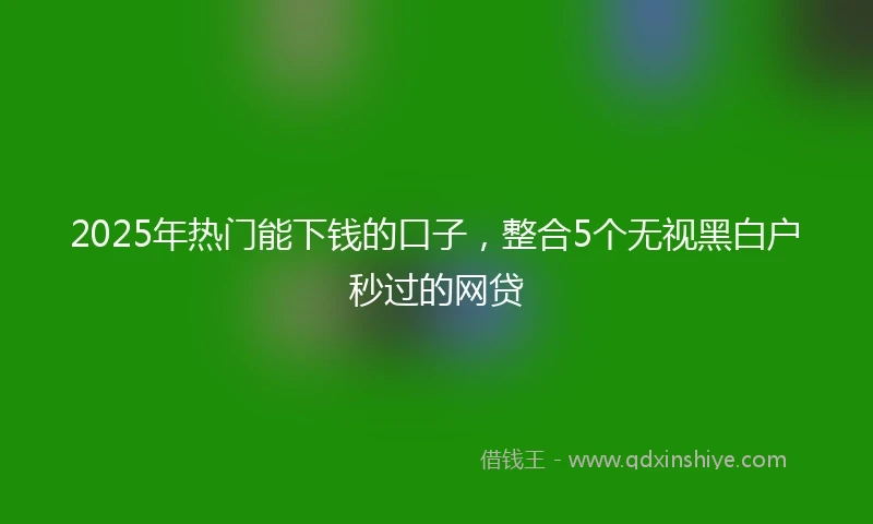 2025年热门能下钱的口子，整合5个无视黑白户秒过的网贷