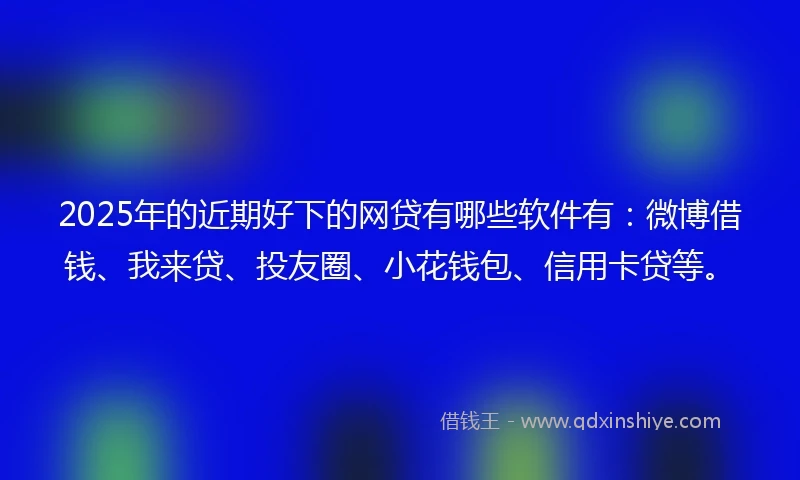2025年的近期好下的网贷有哪些软件有：微博借钱、我来贷、投友圈、小花钱包、信用卡贷等。