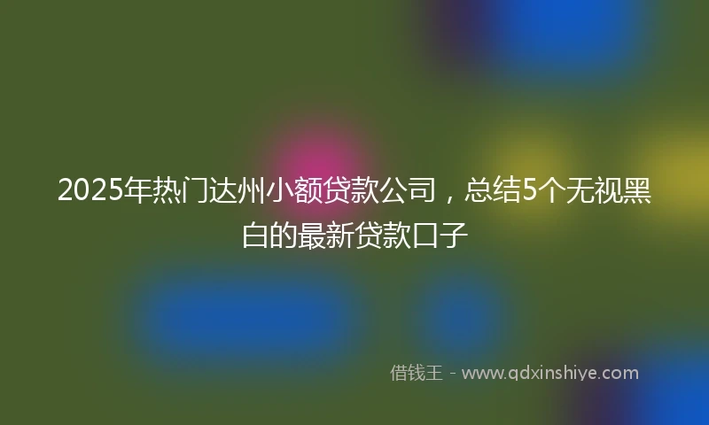 2025年热门达州小额贷款公司，总结5个无视黑白的最新贷款口子