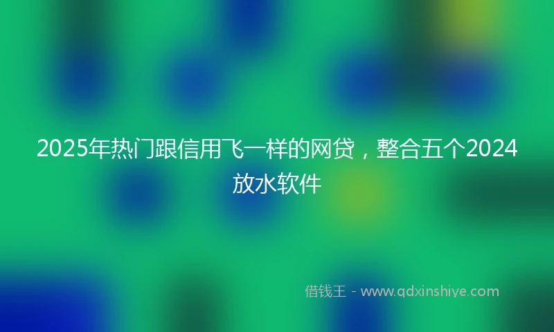 2025年热门跟信用飞一样的网贷，整合五个2024放水软件