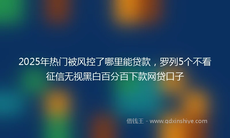 2025年热门被风控了哪里能贷款，罗列5个不看征信无视黑白百分百下款网贷口子