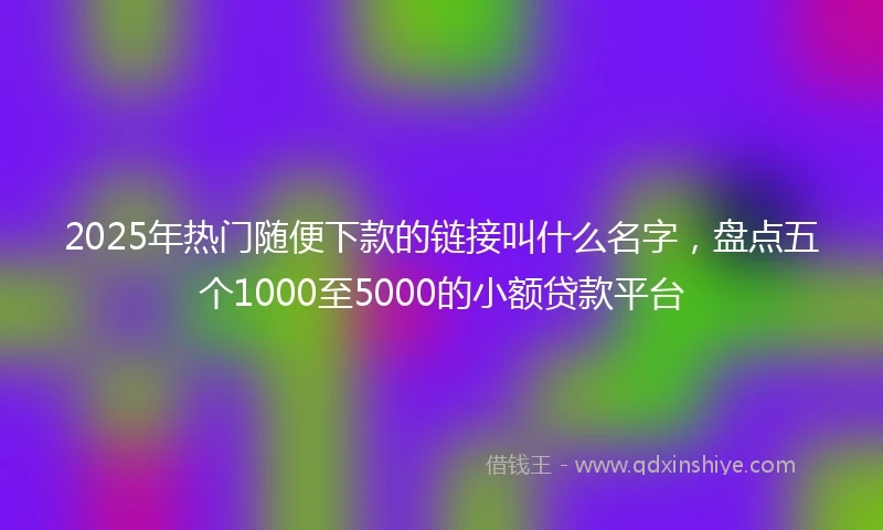 2025年热门随便下款的链接叫什么名字，盘点五个1000至5000的小额贷款平台