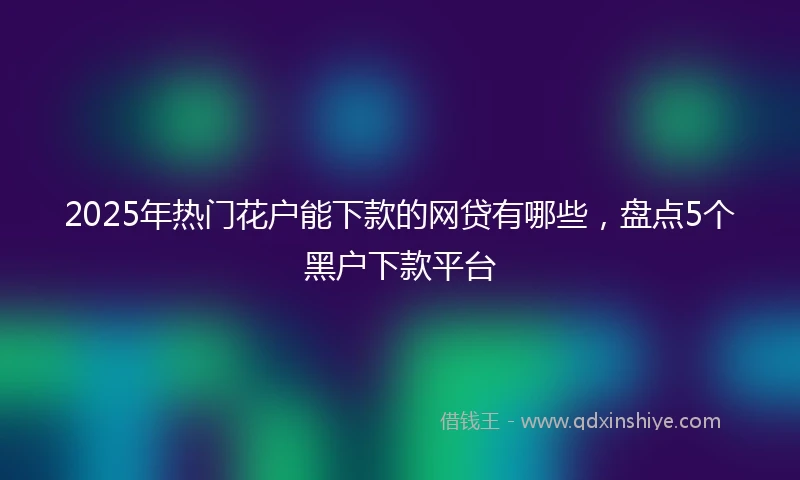 2025年热门花户能下款的网贷有哪些，盘点5个黑户下款平台