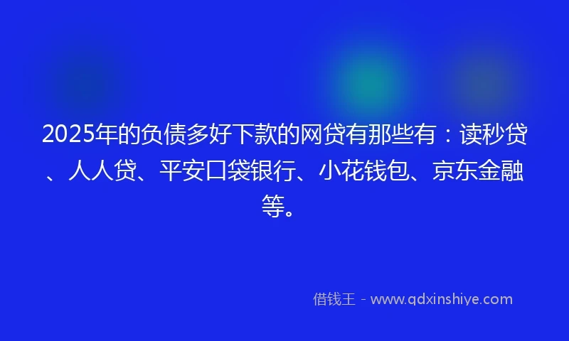 2025年的负债多好下款的网贷有那些有：读秒贷、人人贷、平安口袋银行、小花钱包、京东金融等。
