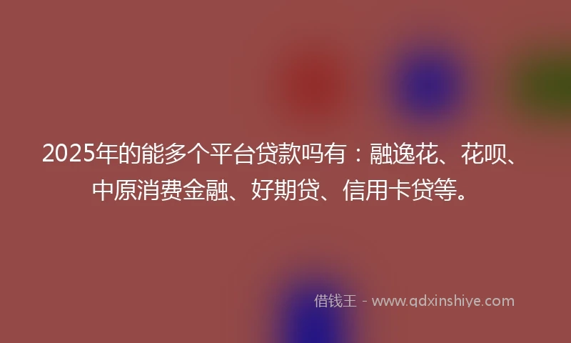 2025年的能多个平台贷款吗有：融逸花、花呗、中原消费金融、好期贷、信用卡贷等。