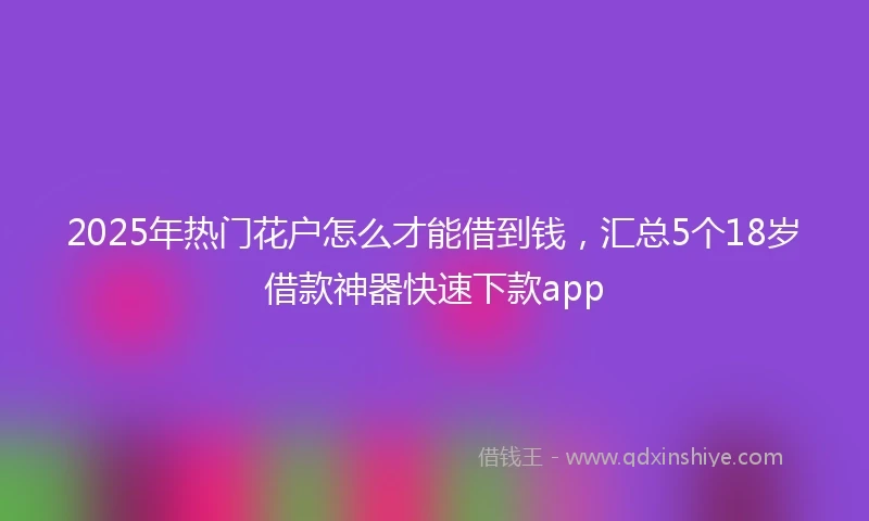 2025年热门花户怎么才能借到钱，汇总5个18岁借款神器快速下款app