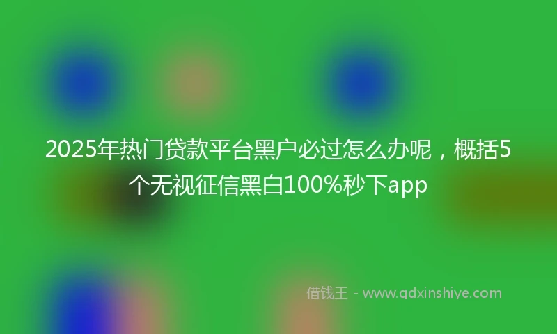 2025年热门贷款平台黑户必过怎么办呢，概括5个无视征信黑白100%秒下app