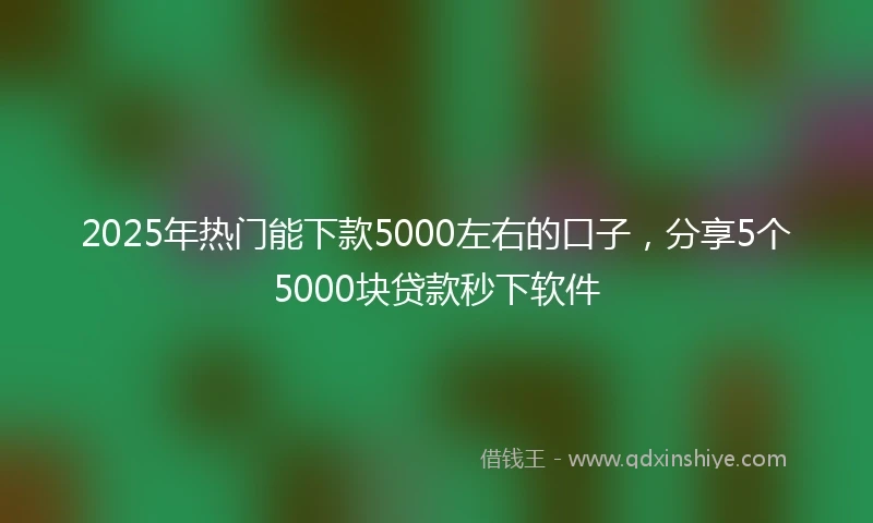 2025年热门能下款5000左右的口子，分享5个5000块贷款秒下软件