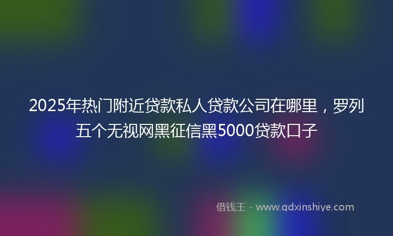 2025年热门附近贷款私人贷款公司在哪里，罗列五个无视网黑征信黑5000贷款口子