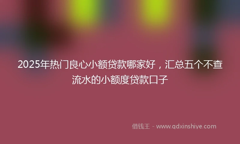 2025年热门良心小额贷款哪家好，汇总五个不查流水的小额度贷款口子