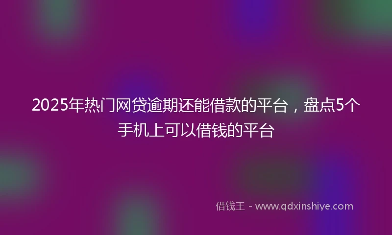 2025年热门网贷逾期还能借款的平台，盘点5个手机上可以借钱的平台