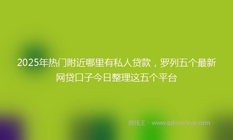 2025年热门附近哪里有私人贷款，罗列五个最新网贷口子今日整理这五个平台