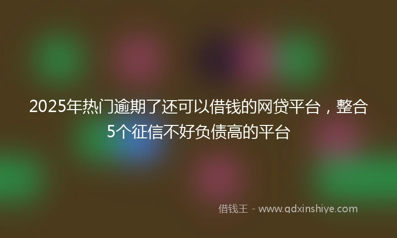 2025年热门逾期了还可以借钱的网贷平台,整合5个征信不好负债高的平台