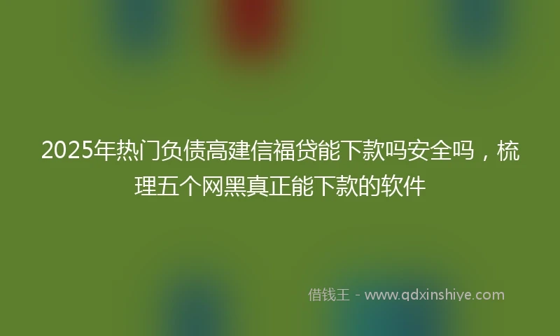 2025年热门负债高建信福贷能下款吗安全吗，梳理五个网黑真正能下款的软件