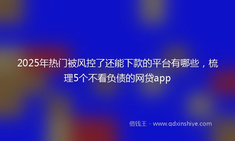 2025年热门被风控了还能下款的平台有哪些，梳理5个不看负债的网贷app